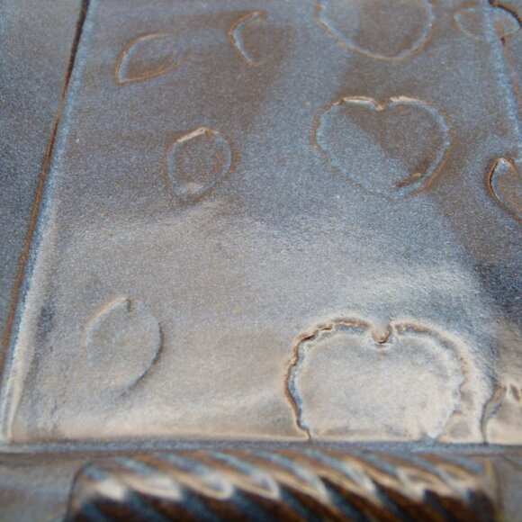 Thomas Pottery Seagrove North Carolina Tibit Tray Blue Glaze Retired - Picture 12 of 12